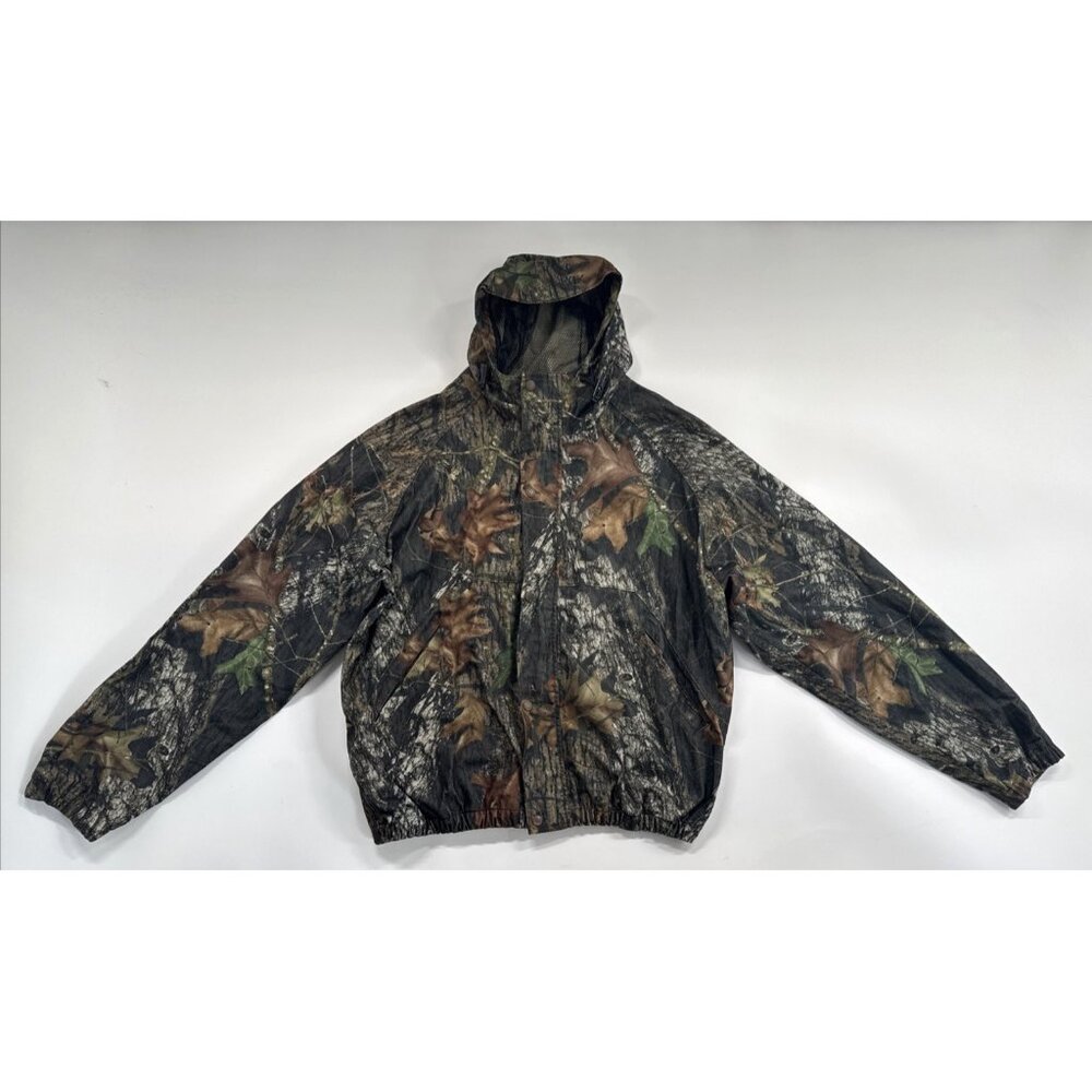 Mad Dog Gear Sterns Camo Mens Jacket 2XL Mossy Oak Breakup Mesh Lined Hooded Y2K
